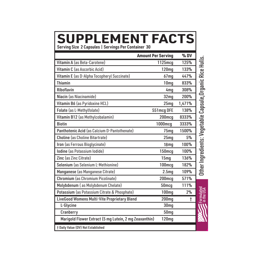 BIO-ACTIVE COMPLETE MULTI-VITAMIN FOR WOMEN WITH IRON